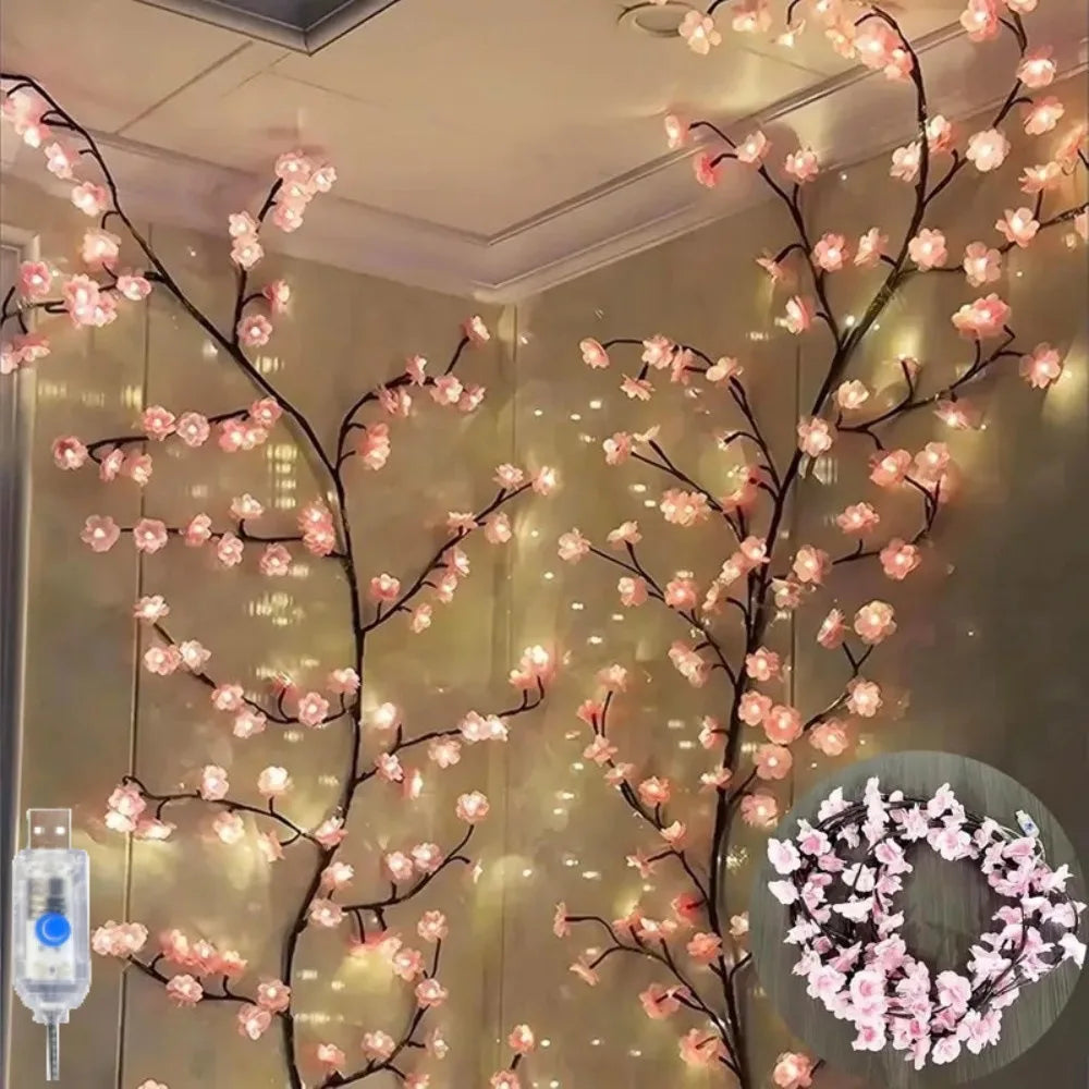 USB Cherry Blossom Fairy String Lights With 8 Modes